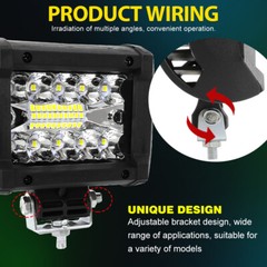 4x 4 Inch LED Work Light Bar Flood Spot Pods Offroad Fog Driving ATV Truck