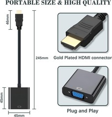 HDMI to VGA Adapter, High-Speed HDMI to VGA Converter Adapter Male to Female …