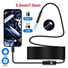 6LED USB Snake Endoscope Borescope HD Inspection Camera Scope For Android Type C