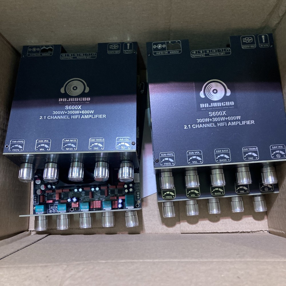 (4)- DAJUNGUO S600X 2.1 Channel Amplifier Board 300W Open Box Four Amps