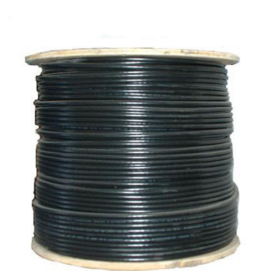 RG6 Quad Shield 3GHz Coax Coaxial Cable 18 AWG Bare Copper Black HDTV TV 1000ft