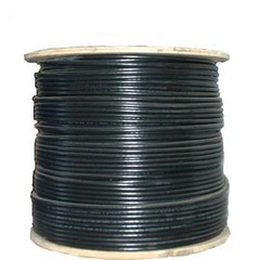 RG6 Quad Shield 3GHz Coax Coaxial Cable 18 AWG Bare Copper Black HDTV TV 1000ft