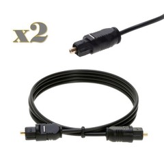 2-Pack – 6FT Toslink Digital Optical Audio Cable SPDIF Fiber Optic Sound Cord