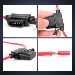 2Pcs Fuse Holder 10 Gauge In-Line Waterproof Auto ATC Blade 15A/30A/50A