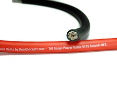 KnuKonceptz Kolossus Flex 1/0 Gauge Black OFC Power / Ground Wire 20′ Copper