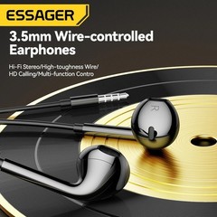3.5mm Wired Earphones In-Ear Headset with Microphone Stereo Headphones