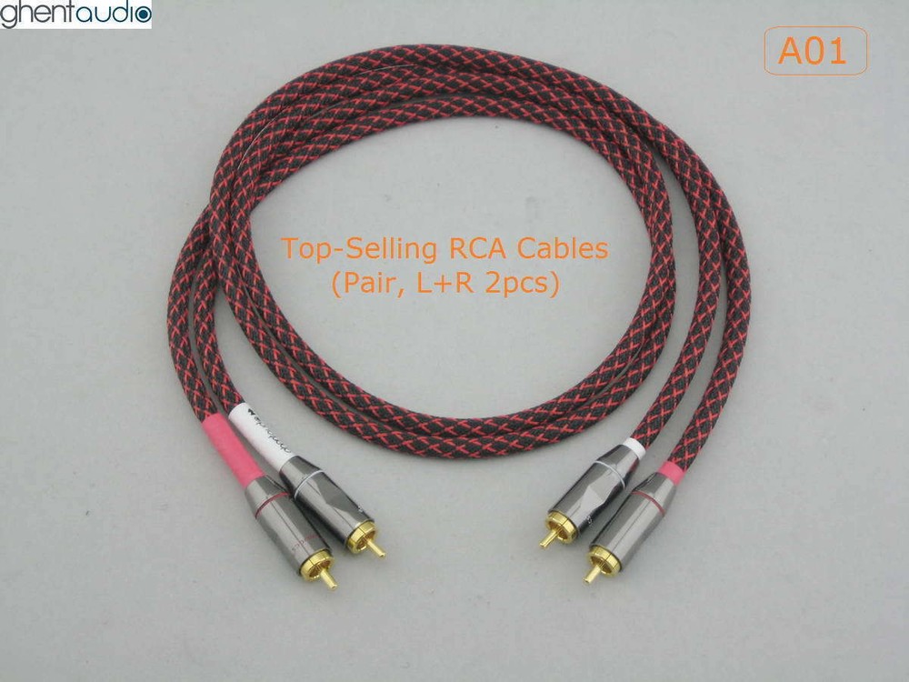 A01(0.5m 1.5ft) — Pair(2pcs) Canare L-4E6S Star Quad RCA Audio Cables