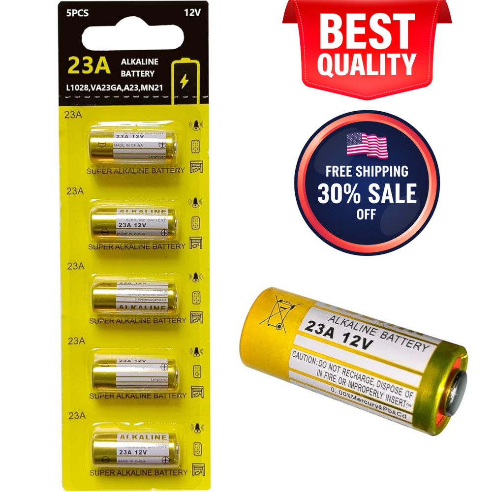 23A 12 Volt Battery 12V Alkaline Battery 5 Count,23A 12v Battery for Remote USA*