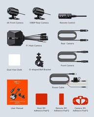 Vantrue Falcon 1 (F1) Motorcycle 4K Dashcam (4K + 1080P) GPS | WiFi(1TB Support)