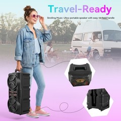 Portable Bluetooth Speaker Sub 3000W woofer Heavy Bass Sound System Party+Remote