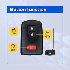Replacement Smart Key Fob 2020 Toyota Tacoma FCC:HYQ14FBA MPN:89904-0E092 2-Pack