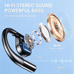 APE-BSW Open-Ear Wireless Earbuds with an earhook One Size Fits All, Black