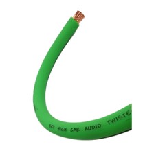 50 ft OFC 1/0 Gauge Oversized LIME GREEN Power Ground Wire W/ SPOOL Sky High Car