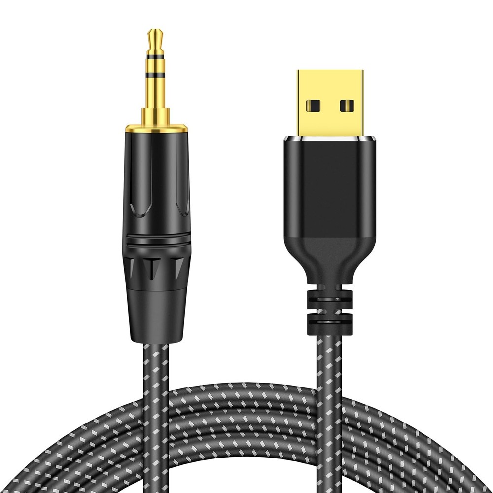 USB to 3.5mm TRS Stereo Audio Cable, 10FT USB A 2.0 to 1/8 inch 3.5mm Male Au…