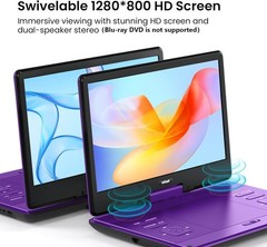 ieGeek 15.9″ Portable DVD Player with 14.1″ Large HD Screen, Region Free 6 Hours