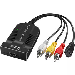 1080P HDMI to Male AV/S Video Adapter – S-Video, HDMI2AV+S CVBS Video Converter