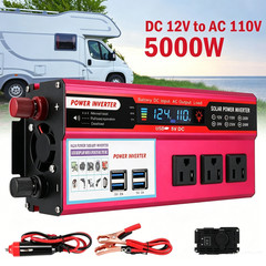 5000W Pure Sine Wave Solar Converter Car Power Inverter DC 12V To AC 110V 4 USB
