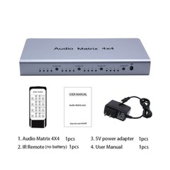Audio Matrix 4×4 Switch Splitter SPDIF TOSLINK Digital Optical Audio 4 In 4 Out