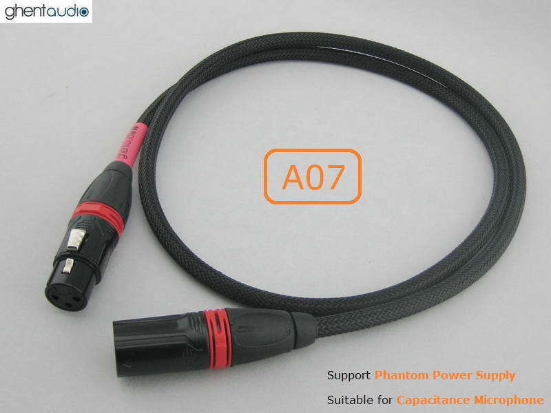 A07 (0.5m 1.5ft)—Single Balanced XLR(m/f) 3Pin Belden 1192A Audio/Micro Cable