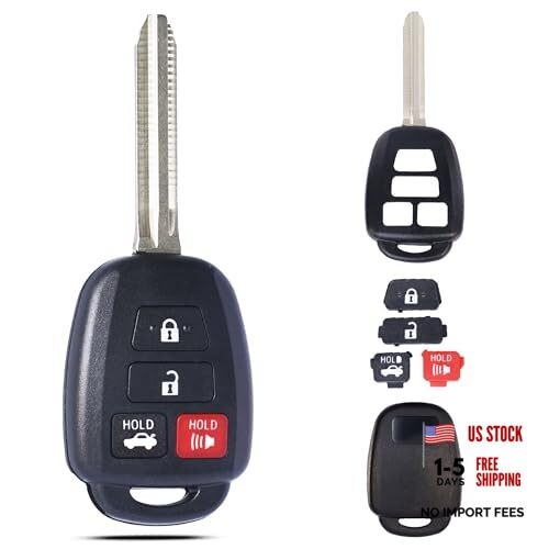 Key Fob Shell Case Replacement Fits for Toyota Camry Corolla RAV4 Highlander