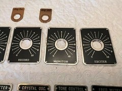 NOS Antique, Vintage Home Brew Radio Escutcheon, Metal Name Plates & Dials