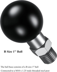 2 Pack 1” Ball Adapter With M10 X 1.25 Threaded Post Compatible With Ram Mounts