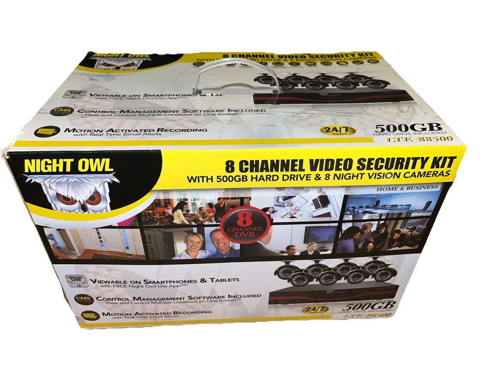 Night Owl LTE-88500 8 Channel Video Security Kit 500GB Night Vision