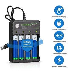 Durable USB 3.7V Battery Charger 4-Slots Rechargeable Lithium Battery Charger