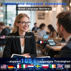 Gafas Bluetooth Inteligentes Traducción De Voz Ai con ChatGPT 164+ Idiomas 2026
