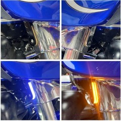 Plug and Play LED Flush Fork Turn Signals DRL Day Running Light For Chrome