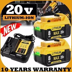 20V FOR DE-WALT 20 Volt MAX Lithium-Ion Battery / Charger DCB206 DCB201 DCB200-2