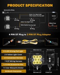 AUXBEAM 4″ LED Driving Light Pods w/ DRL Turn Signal Offroad Cube Ditch Lights