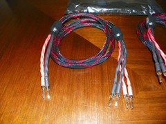 Two Pieces 12AWG Pure Copper HIFI Audio Bi-wire Speaker Cable 2 to 4 Plugs
