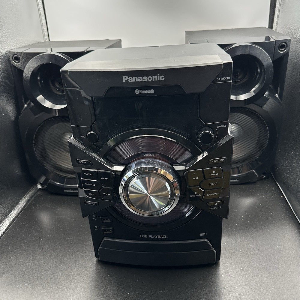 Panasonic SA-AKX18 Bluetooth CD Stereo System w/ Speakers AUX USB FM Radio READ