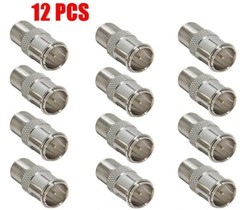 12x Pcs F-type Quick push-on Adapter Coax Coaxial Cable TV Sat Antenna Connector