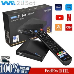We2USat K3 PRO Android 10.0 TV Box, 6K Ultra HD Streaming Device Bluetooth 5.0