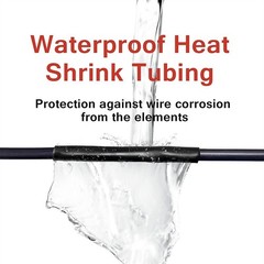 Waterproof 3:1 Heat Shrink Tubing Heavy Duty Black Marine Grade Wire Wrap Sleeve