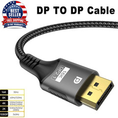 Displayport 2.1 16K DP Cable 8K@120Hz/60Hz 4K@240Hz 80Gbps HDR Video Audio Cable