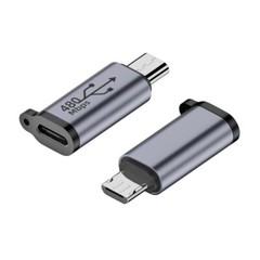 2pc Micro USB to Mini USB Type C Adapter Female Male Converter Connector Adapter