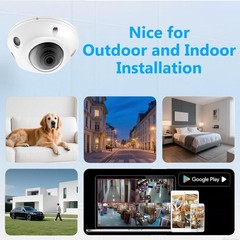 4K 8MP Mini Low Profile Dome PoE IP Camera Indoor 98 Ft Night Vision 2.8mm