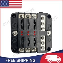 12-24V Blade Fuse Box Block Holder 6 Way Car Boat Power Distribution Panel Board