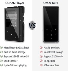 Portable Music Player 96GB, Bluetooth 5.0, Long Battery Life`