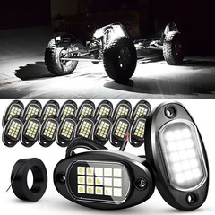 12/16/20/24 Pods Pure White LED Rock Lights, Underglow Underbody Glow Lights Kit