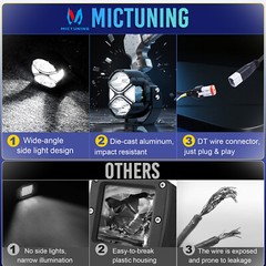 MICTUNING 5 inch 4″ LED Work Light LED Pods Spot Flood Offroad Driving Fog Lamps
