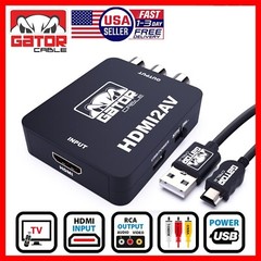 HDMI to RCA AV HD Converter Adapter Composite Cable CVBS 3-RCA Audio Video 1080P
