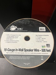 SIIG 16-Gauge In-Wall Speaker Wire 500 Ft CL2 Rated Black