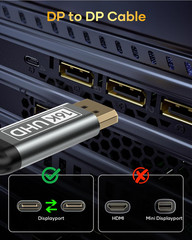 16K DisplayPort Cable 2.1 10FT, DP Cable Supports 8K@240Hz, 4K@540Hz 360Hz 240Hz