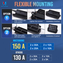 MICTUNING Wireless RGB 8 Gang Switch Panel LED Light Circuit Control Box 12v 24v
