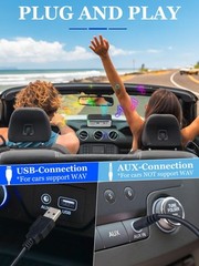 Portable Car CD Player with AUX, USB, Remote – Compatible with Android, Lapto…