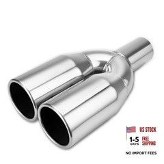 Dual Exhaust Tip 2.25 Inch Inlet 3.5″ Dual Outlet 12″ 2.25″ x 3.5″ x 12″